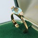 Ring in 14k gold set with aquamarine and diamonds Ring in 14k gold set with aquamarine and diamonds